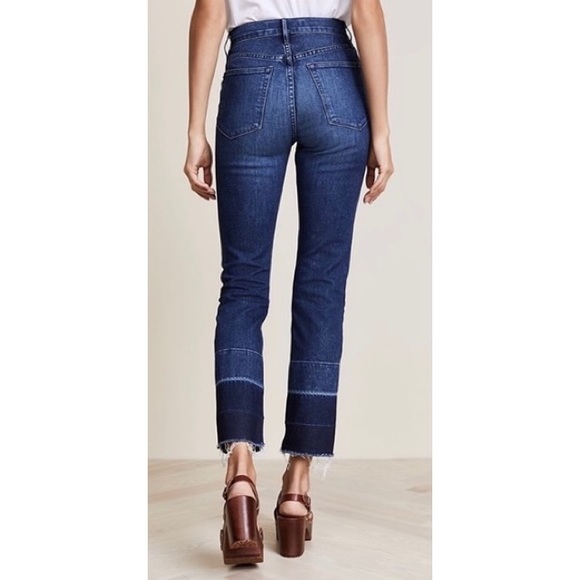 3X1 Cropped Ombre Raw Hem Jeans W4 Shelter Straight High Rise Size 24 - Picture 4 of 8